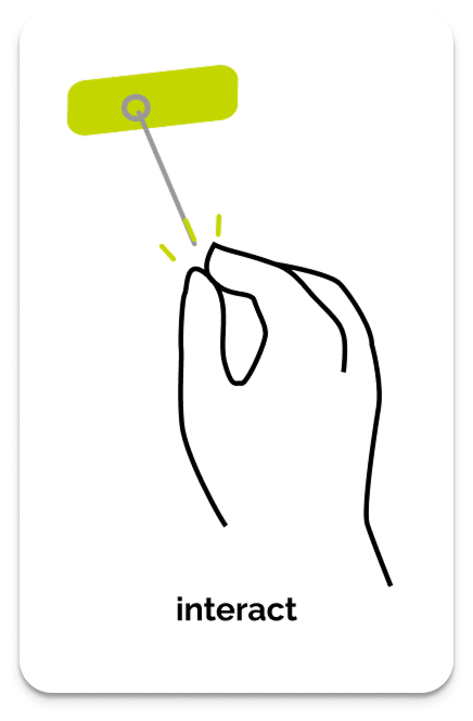 Pinching to select/click an UI Element or content for hand gesture