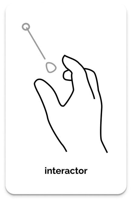 Pointing Indicator for hand gesture to interact with UI elements and content