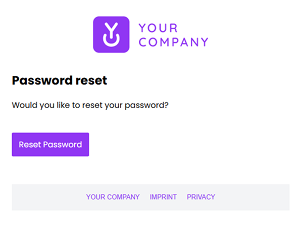 Password recovery email
