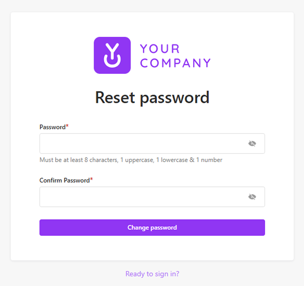 Password recovery email
