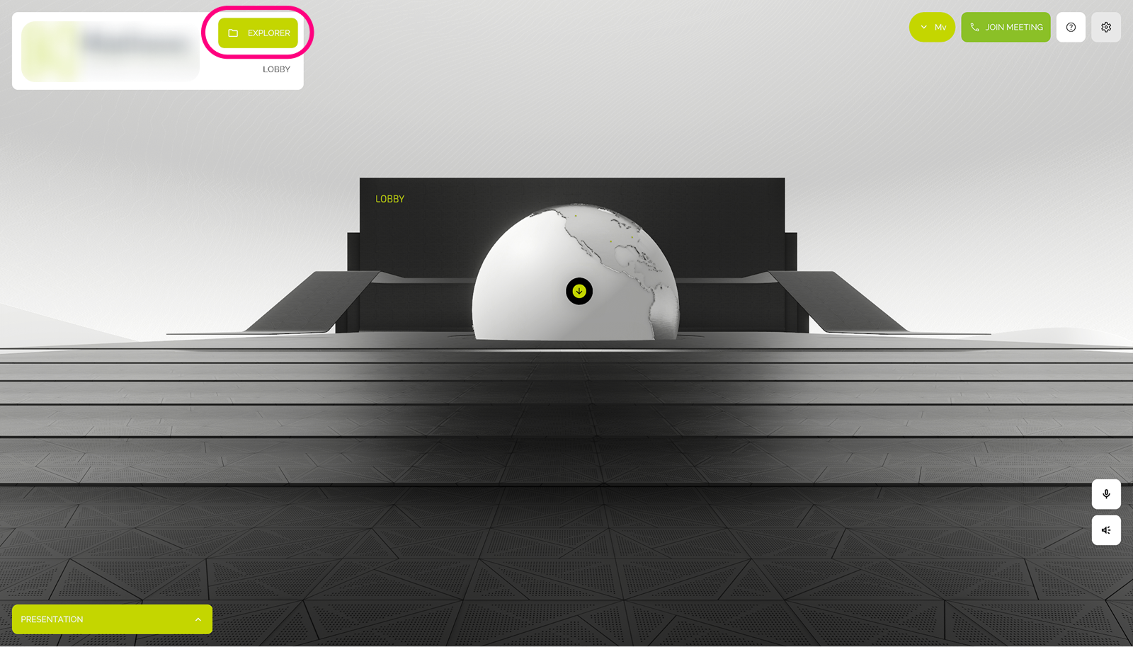 The main Lobby and entry point for all users