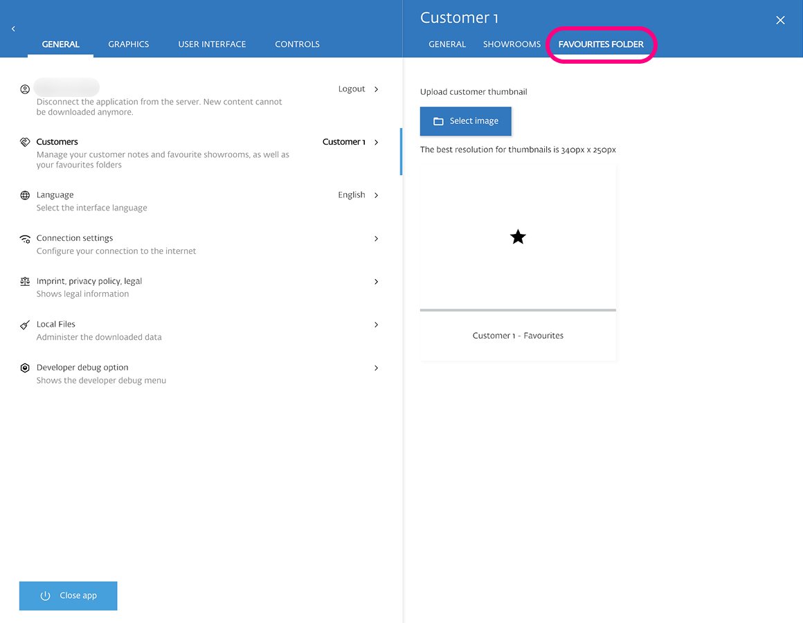 A custom thumbnail for the folder assigned to a customer