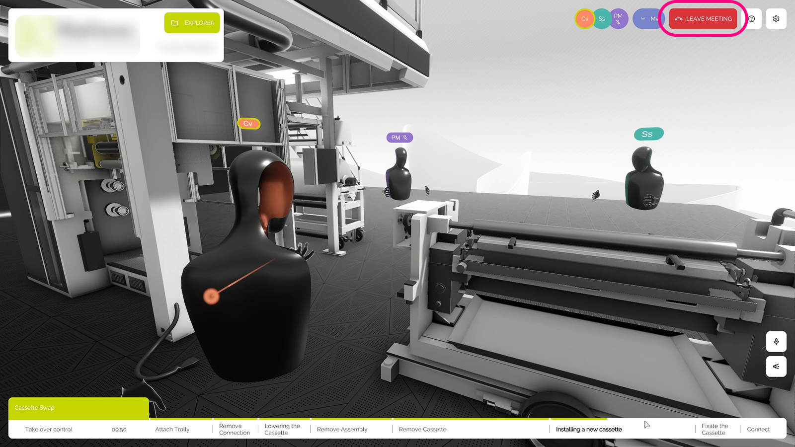 Leave Meeting highlighted