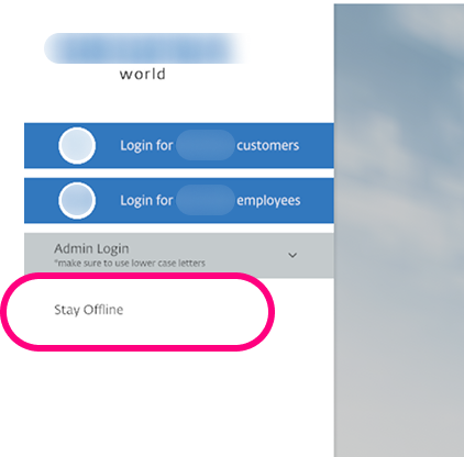 Login Screen Offline Option