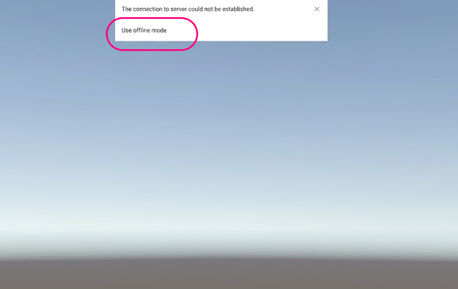 Connection Error Dialog