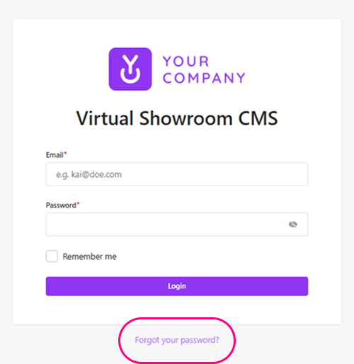 Login page with the 'Forgot your password?' link highlighted.