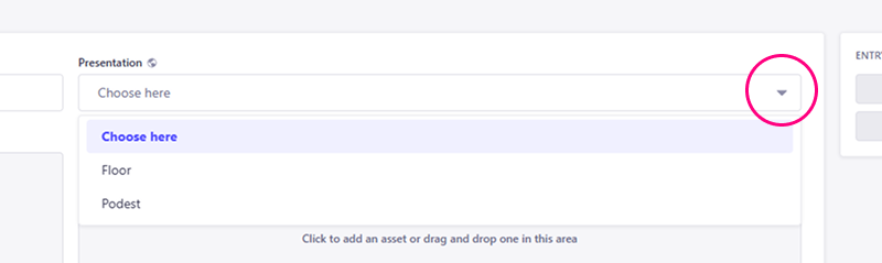Presentation dropdown menu