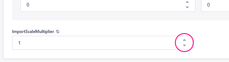 Import Scale Multiplier field