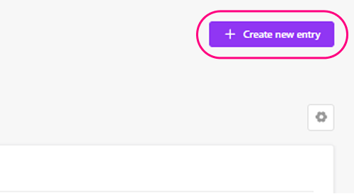 Create new entry button