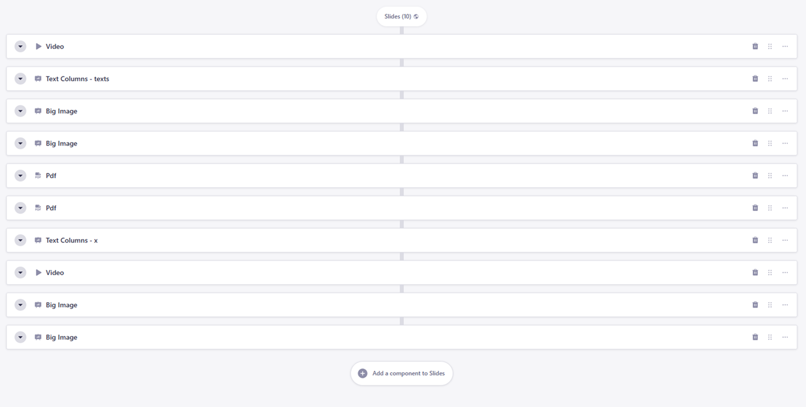 Added Component List View