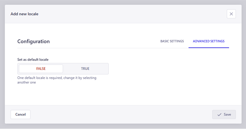 Advanced settings for locales